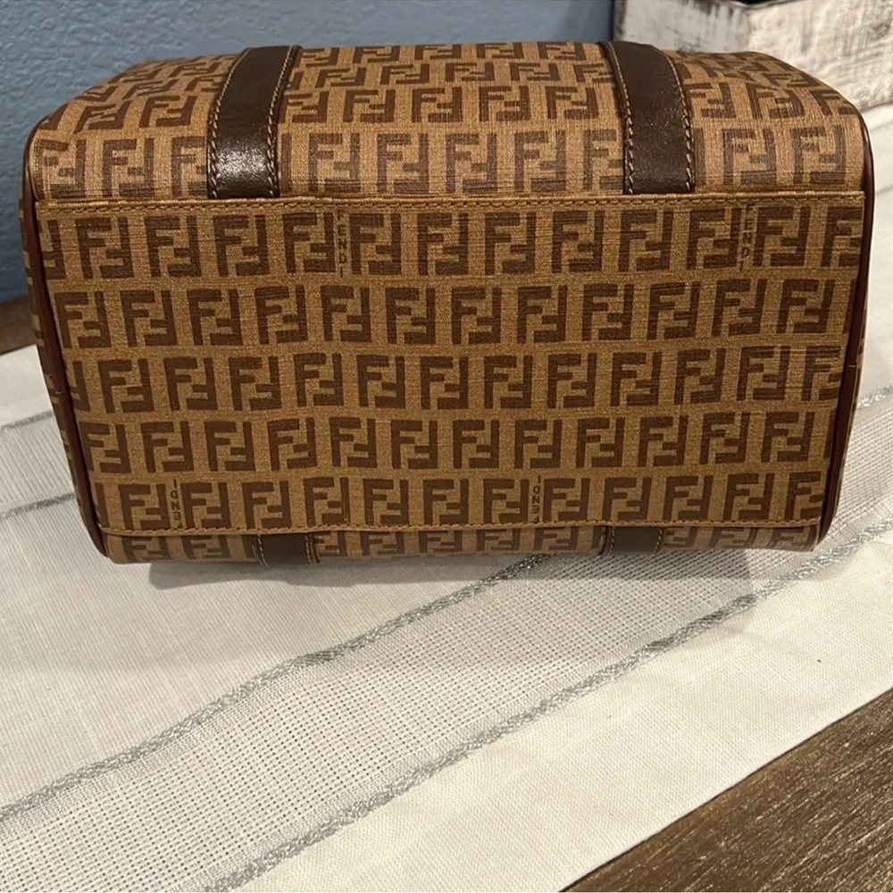 Fendi Brown Monogram Boston Bag - Picture 2 of 16